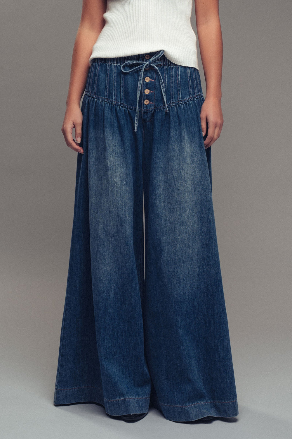 super wide pants - dark denim (additional view)