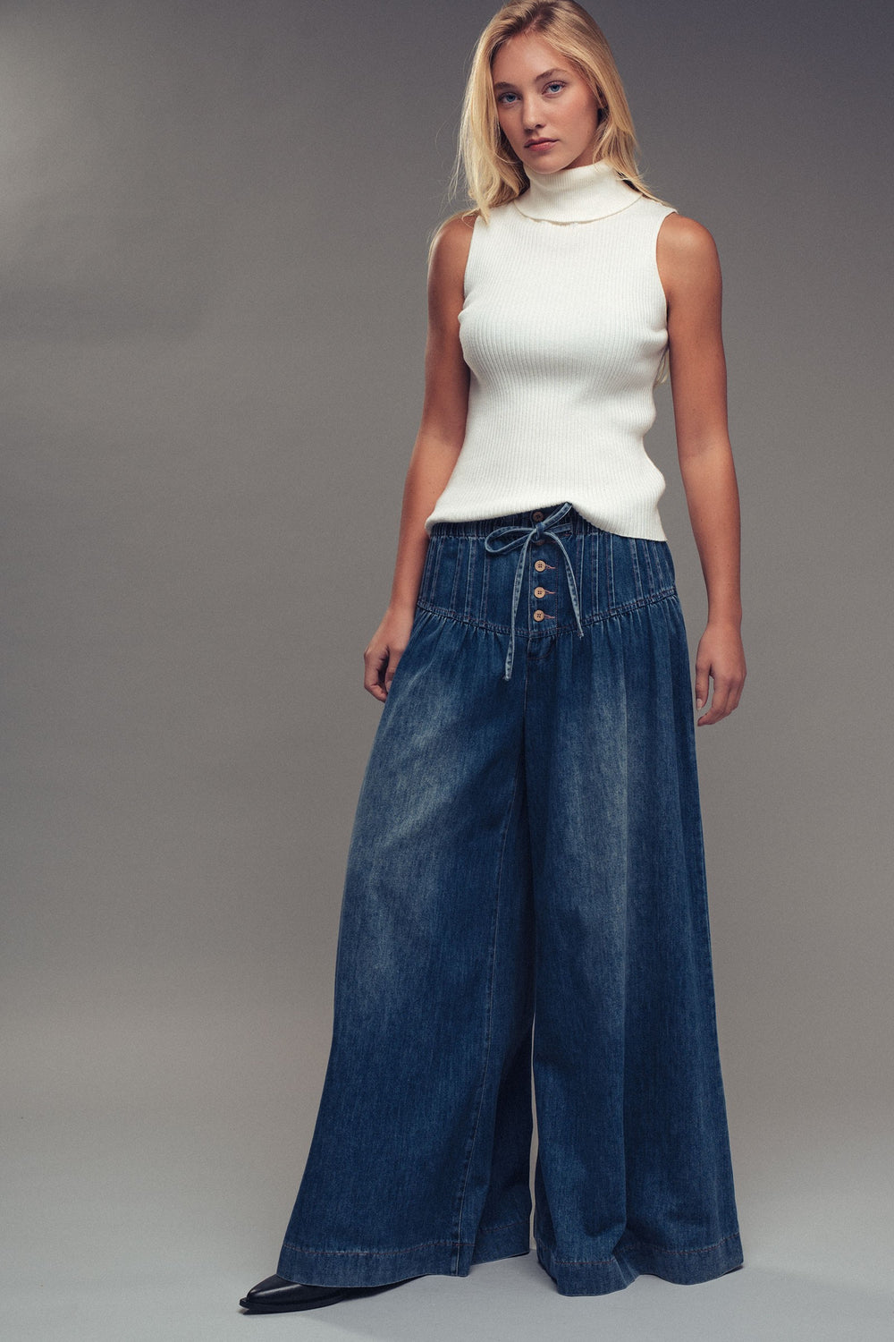 super wide pants - dark denim (additional view)