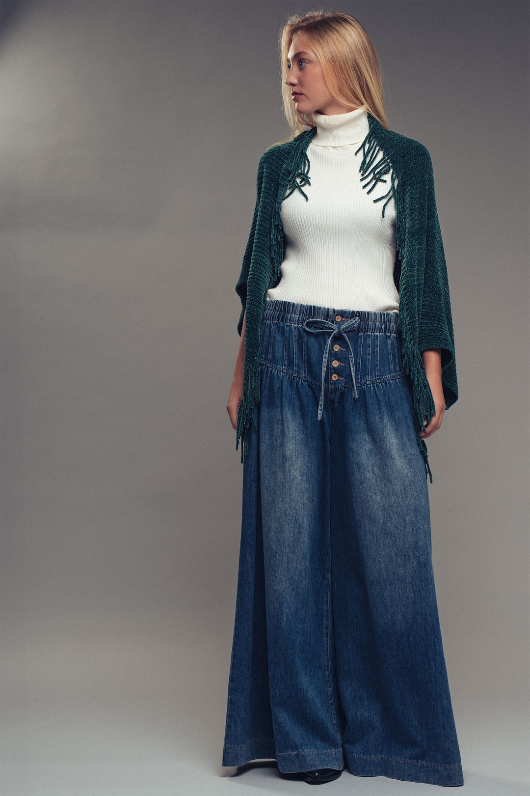 super wide pants - dark denim (additional view)