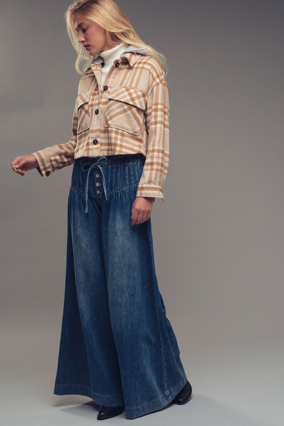 super wide pants - dark denim (additional view)