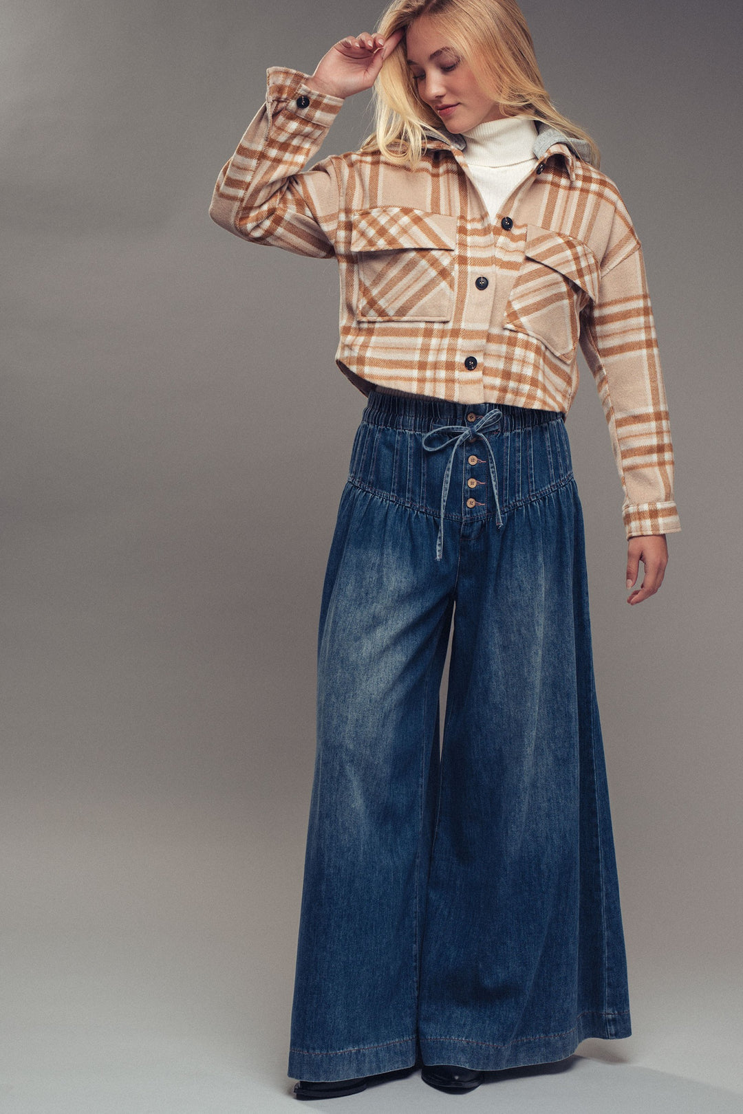 super wide pants - dark denim (additional view)