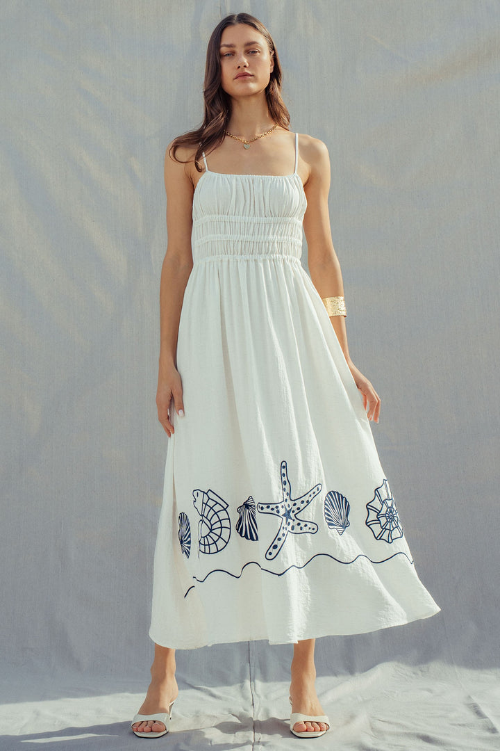 shores midi dress - white