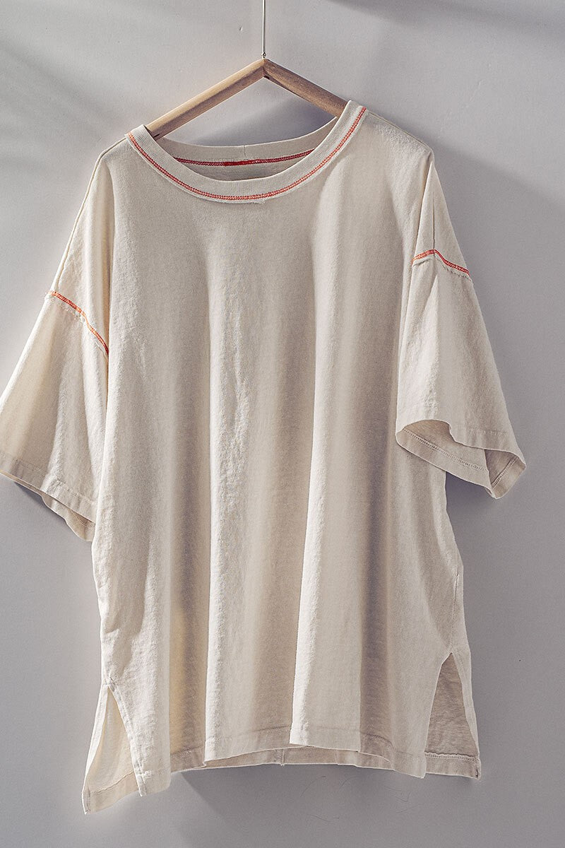mineral washed classic oversized tee - chalk