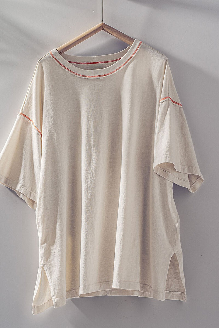 mineral washed classic oversized tee - chalk