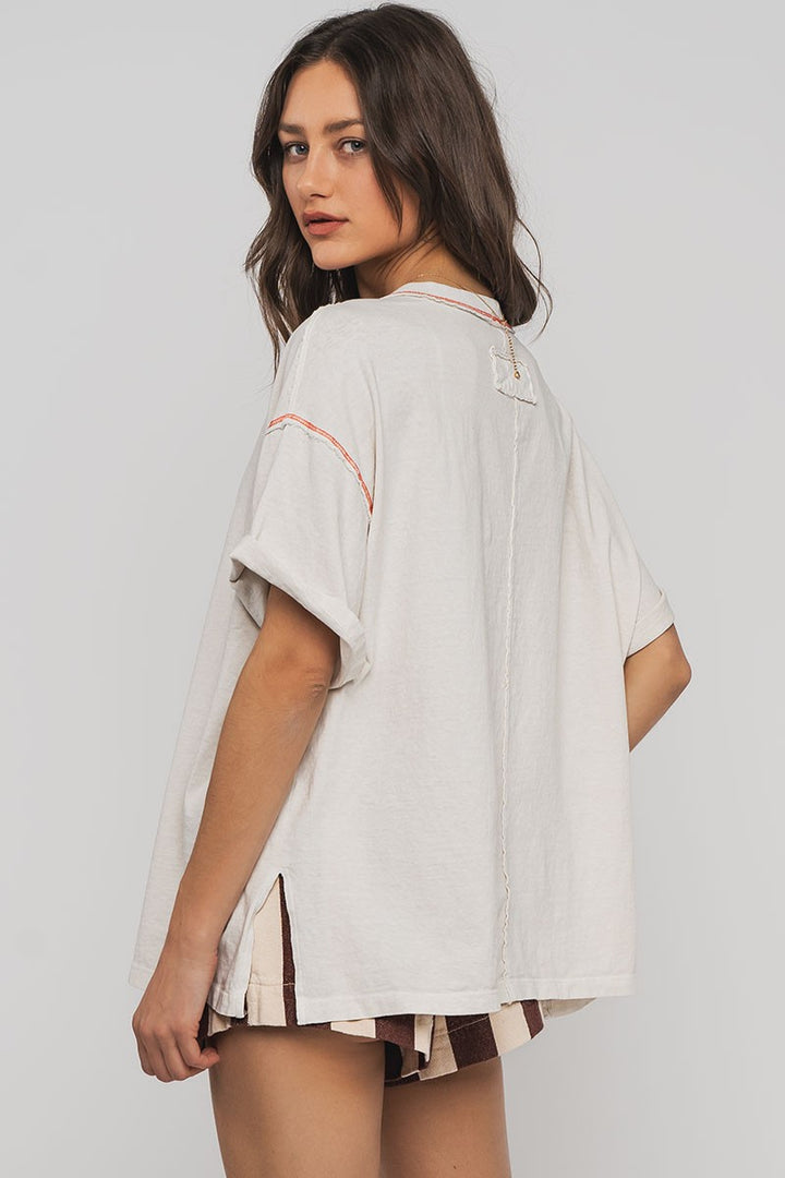 mineral washed classic oversized tee - chalk (additional view)