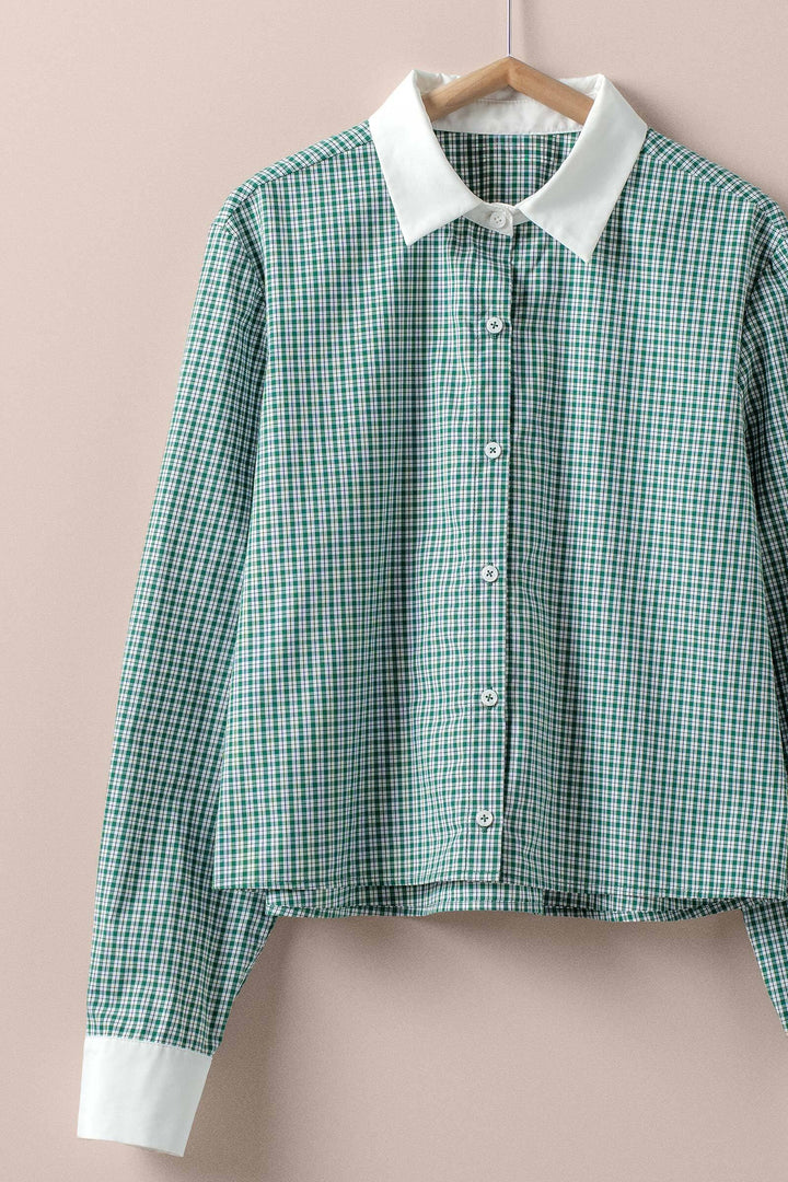 contrast collar shirt - green (additional view)