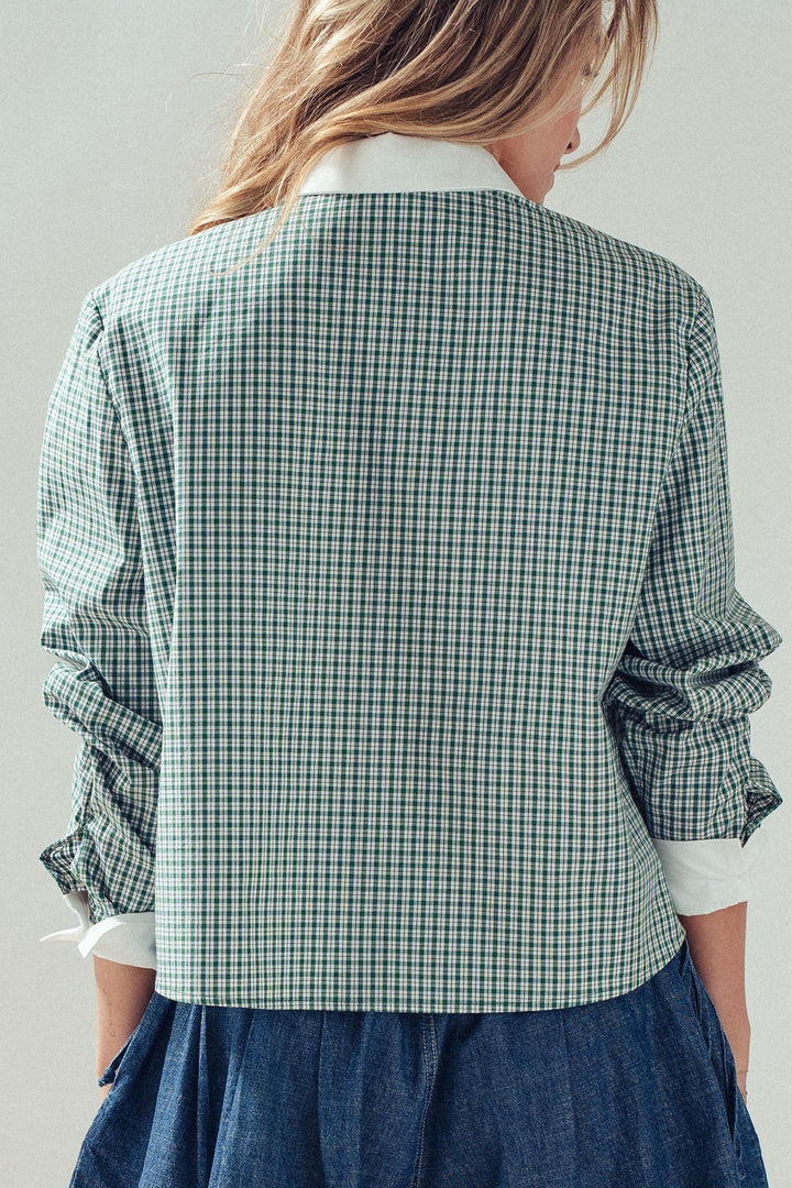 contrast collar shirt - green (additional view)