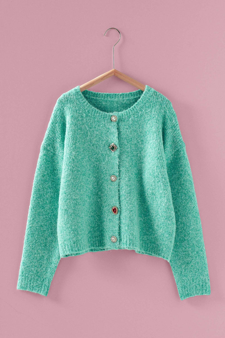 knit cardigan - green