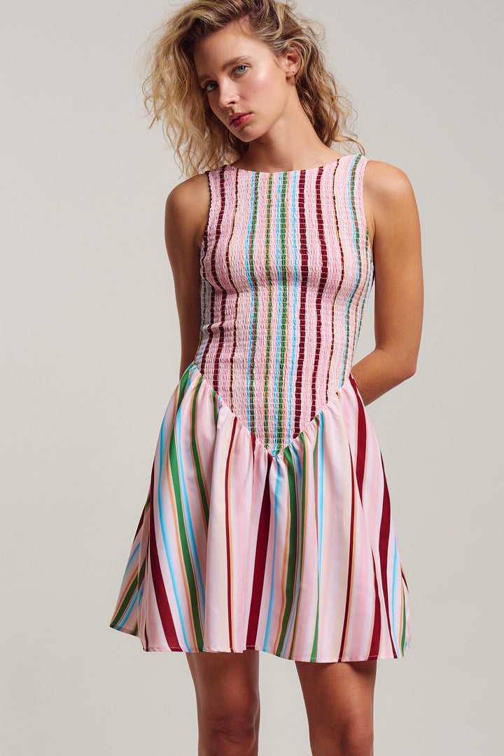 stripe mini dress - multi (additional view)