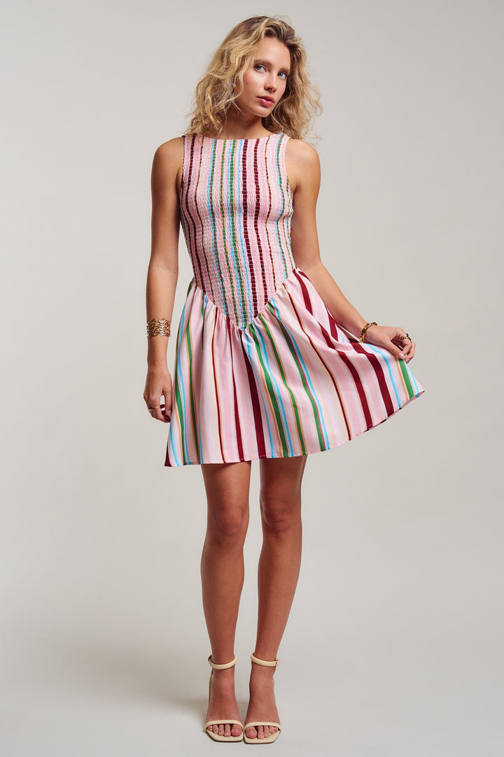 stripe mini dress - multi (additional view)