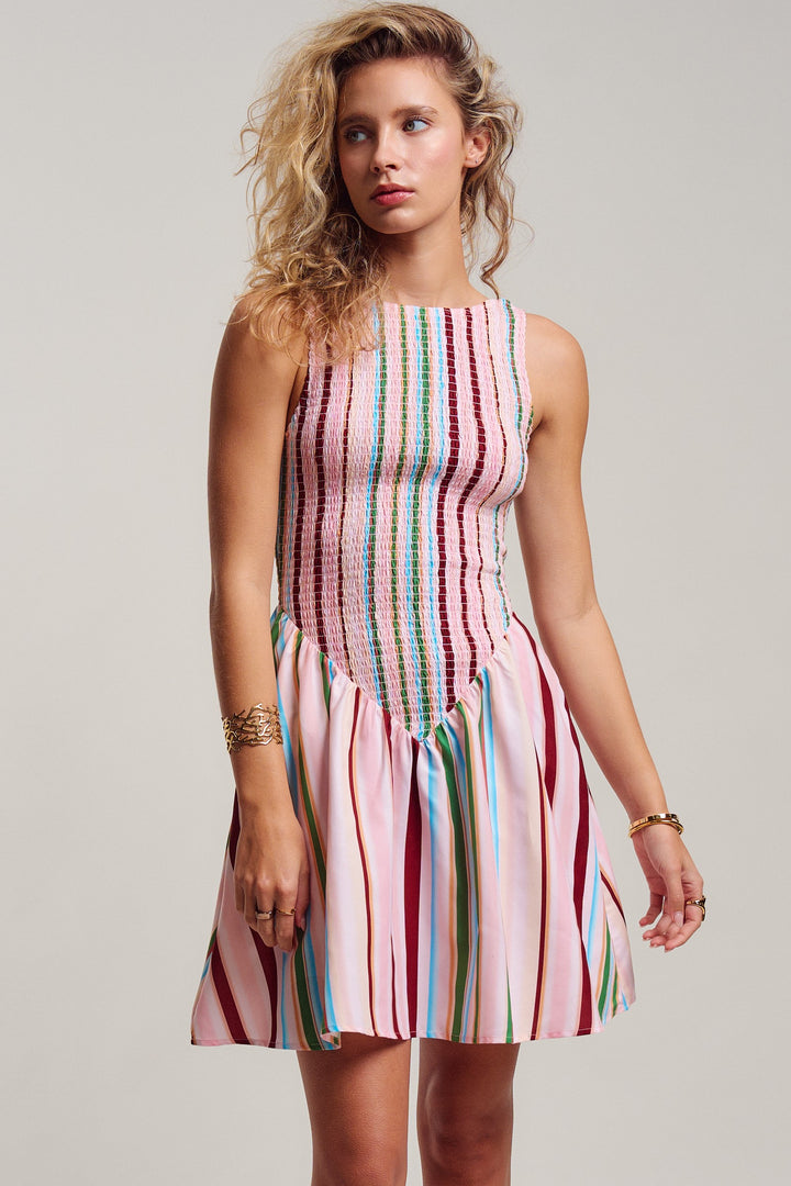 stripe mini dress - multi (additional view)