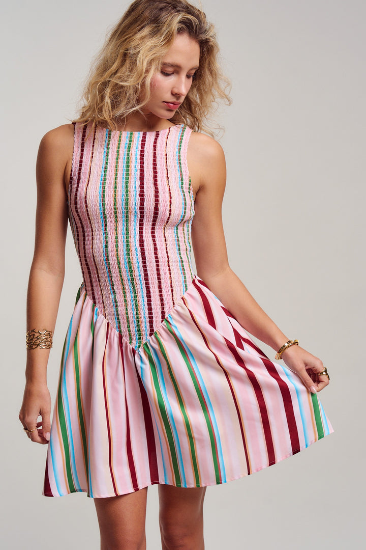 stripe mini dress - multi (additional view)