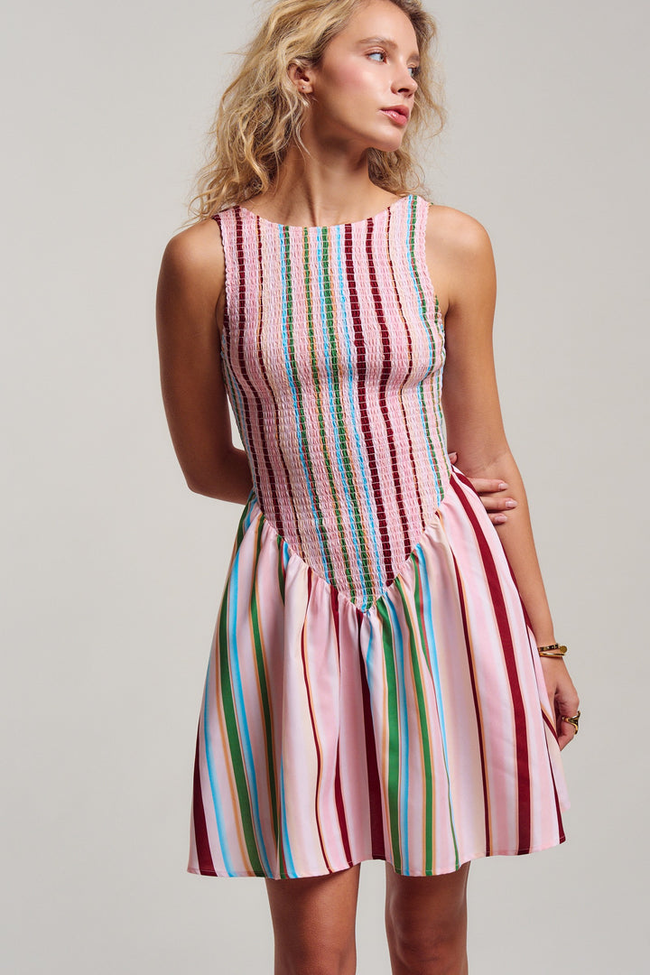 stripe mini dress - multi (additional view)