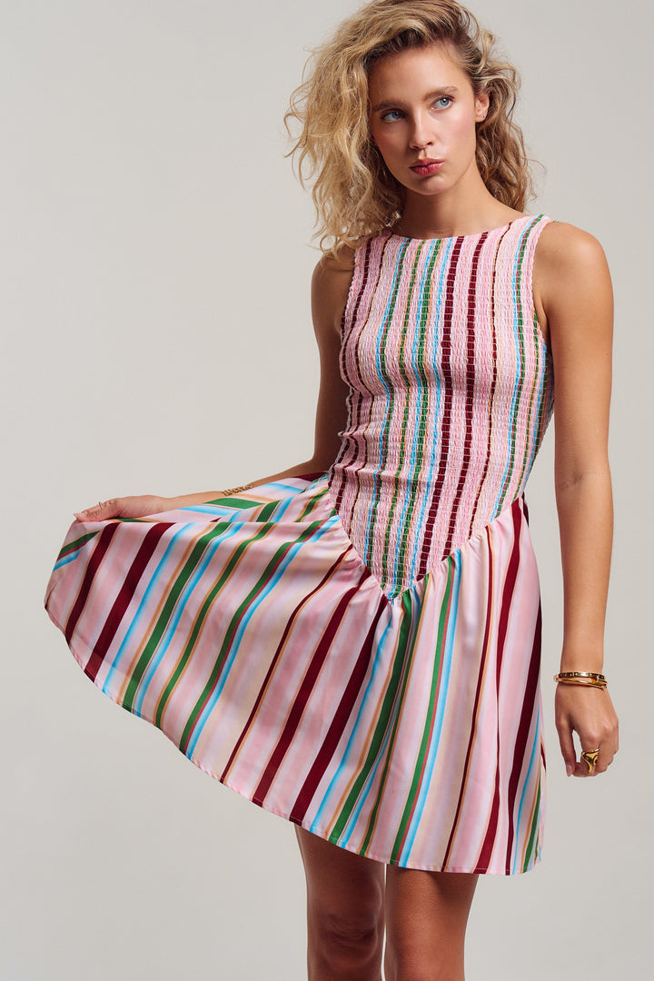 stripe mini dress - multi (additional view)