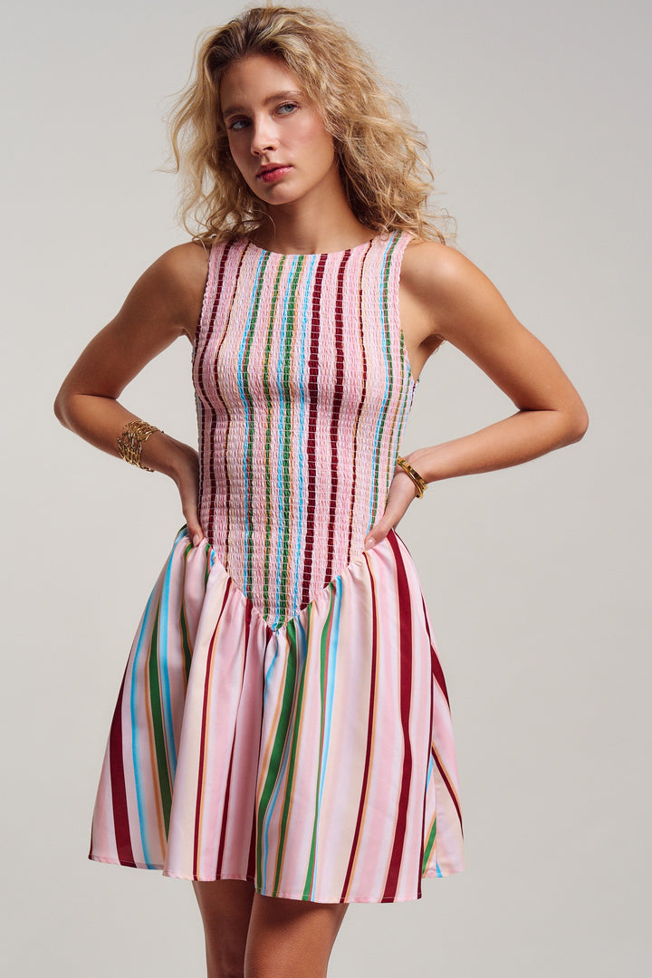 stripe mini dress - multi (additional view)