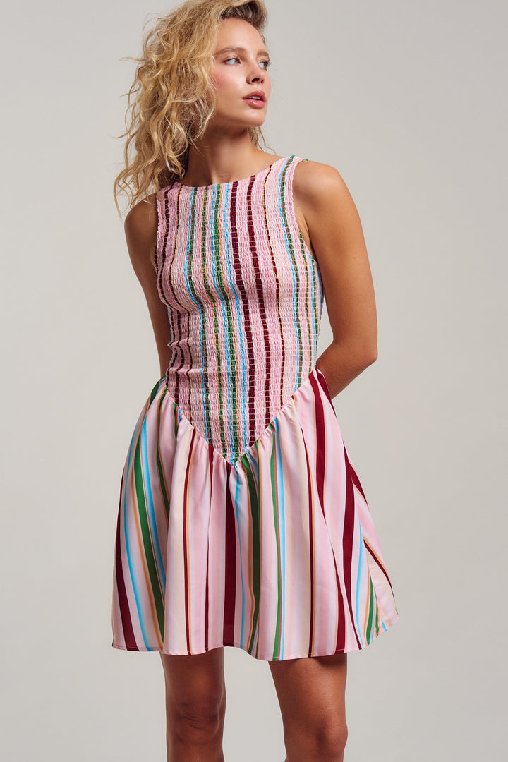 stripe mini dress - multi (additional view)