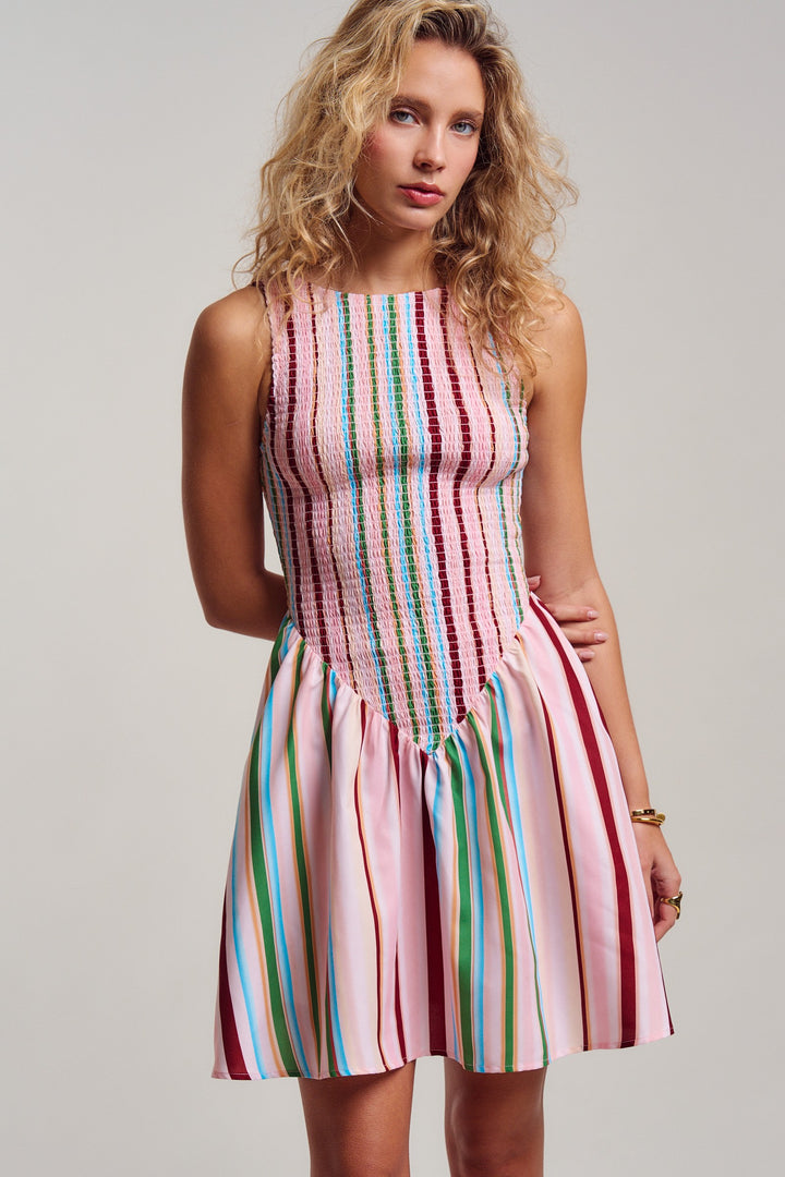 stripe mini dress - multi (additional view)