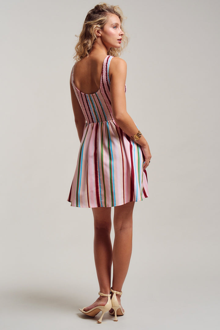 stripe mini dress - multi (additional view)