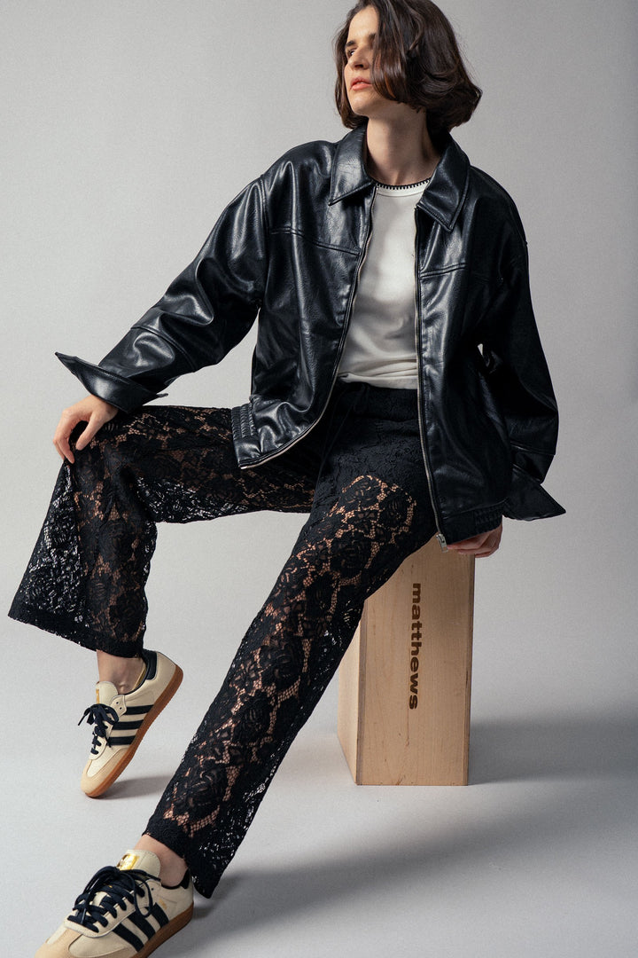 boho lace wide leg pants for summer outfits - black (additional view)