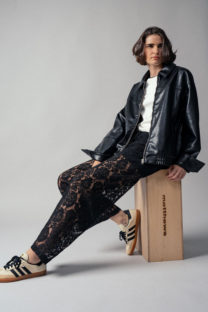 boho lace wide leg pants for summer outfits - black (additional view)