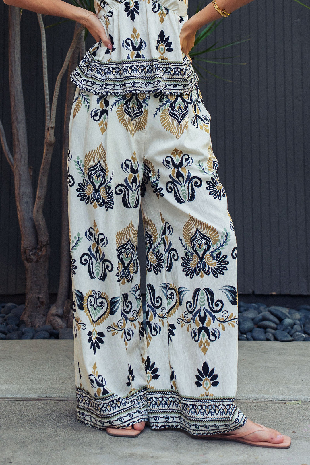nomad ikat palazzo pants - black