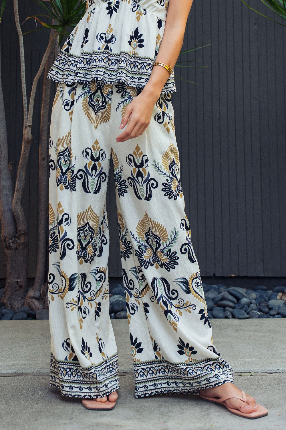 nomad ikat palazzo pants - black (additional view)