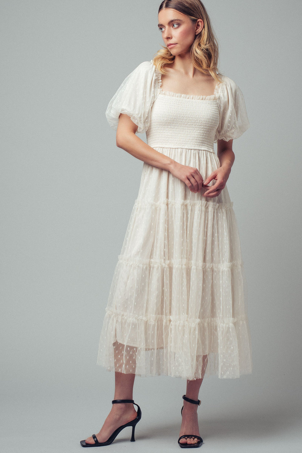 dot midi dress - cream (additional view)