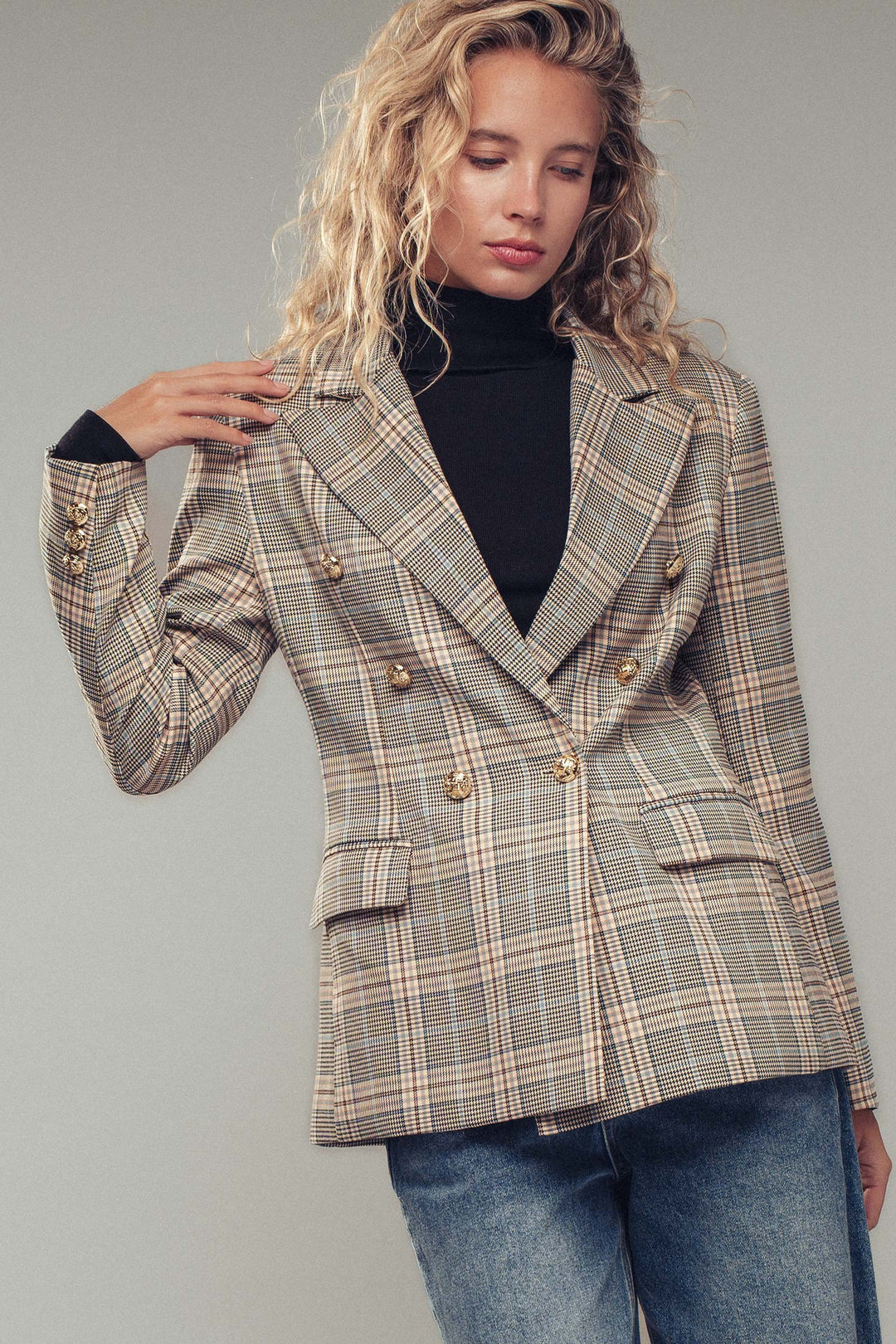 double breasted blazer - black (additional view)