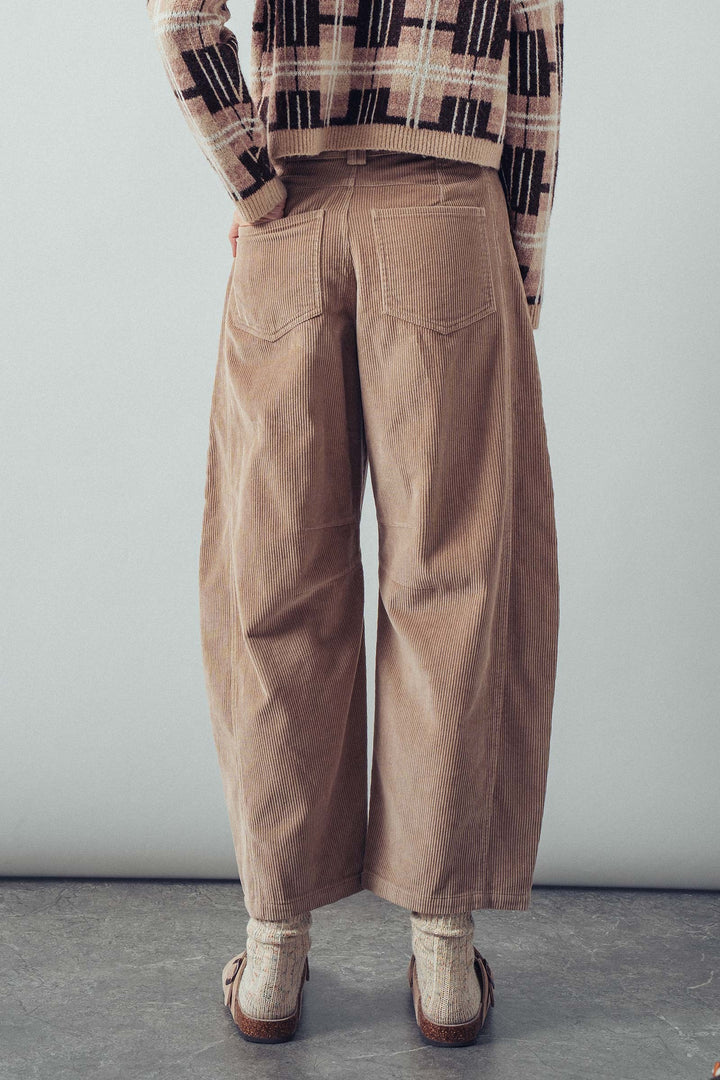 corduroy barrel jeans - lt khaki (additional view)