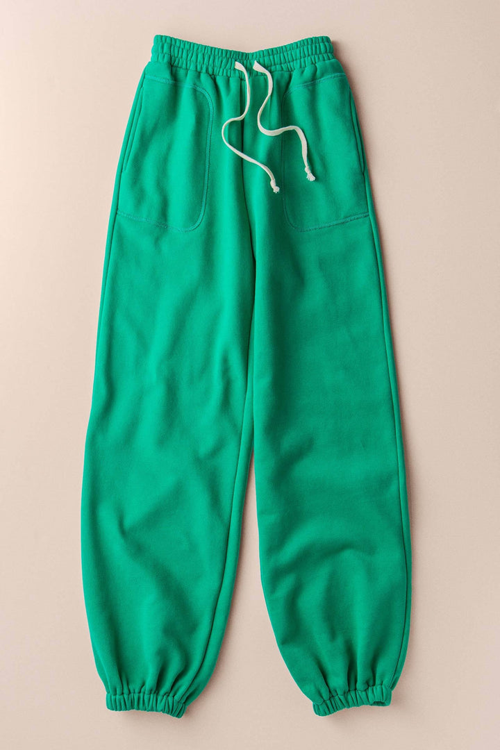 0730-6960 | Pantalones deportivos de algodón con cordón elástico - Corte holgado