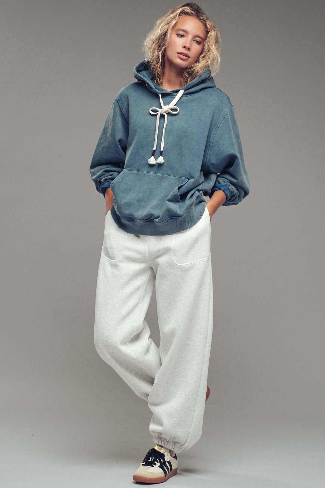 0730-6960 | Pantalones deportivos de algodón con cordón elástico - Corte holgado