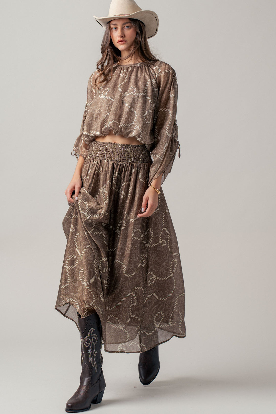 star cowgirl blouse - mocha brown (additional view)