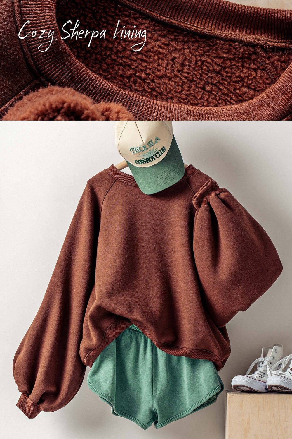 Balloon Sleeve Sweatshirt, additional view