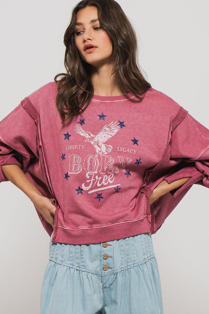 Vintage Western Born Free Boho Casual Top