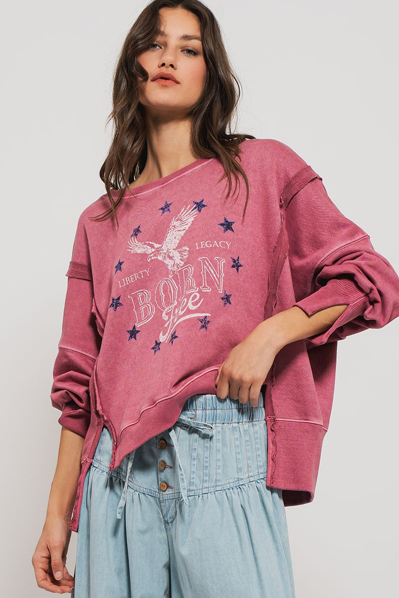 Vintage Western Born Free Boho Casual Top