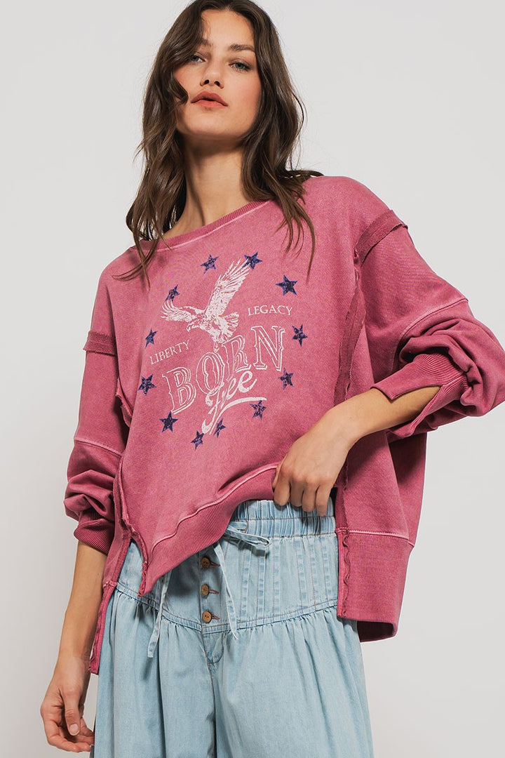 Vintage Western Born Free Boho Casual Top