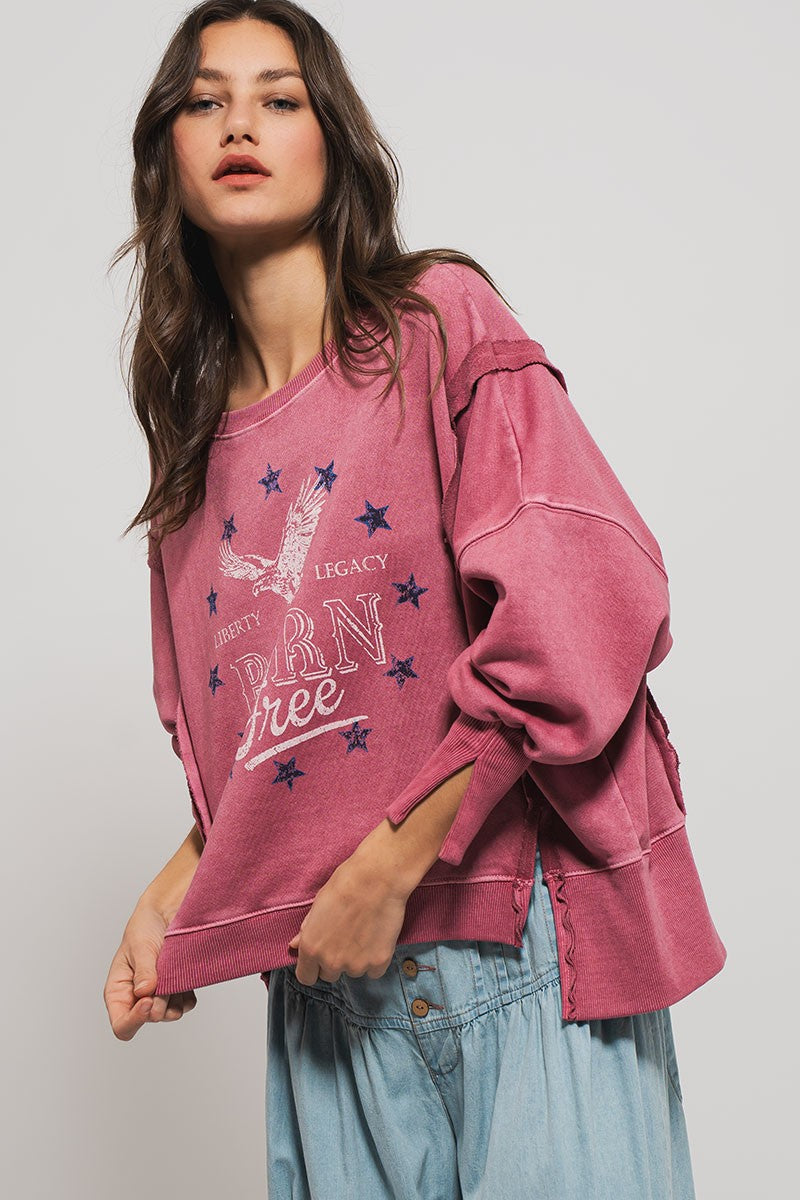 Vintage Western Born Free Boho Casual Top