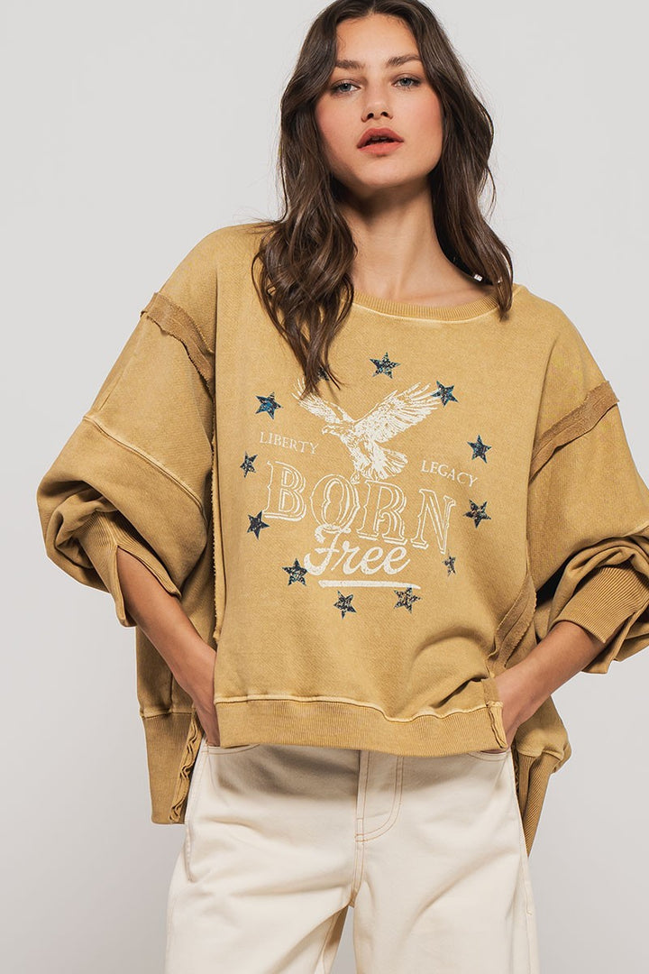 Vintage Western Born Free Boho Casual Top