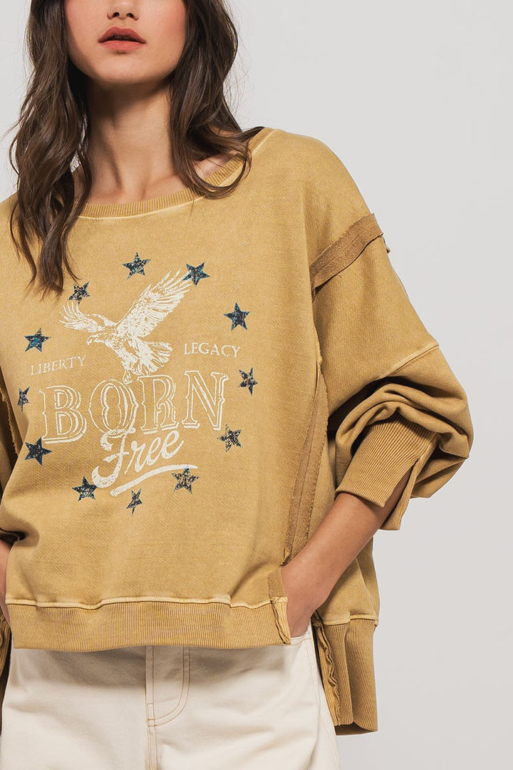 Vintage Western Born Free Boho Casual Top
