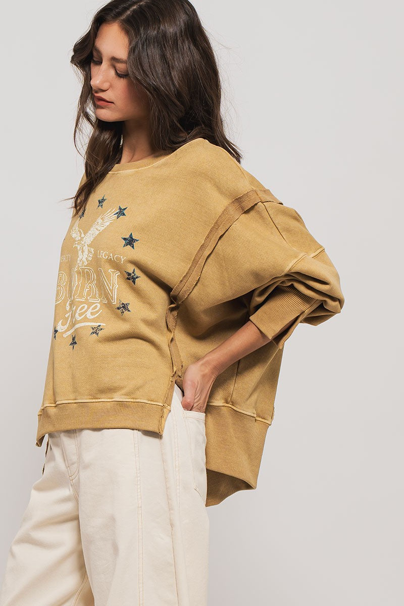 Vintage Western Born Free Boho Casual Top
