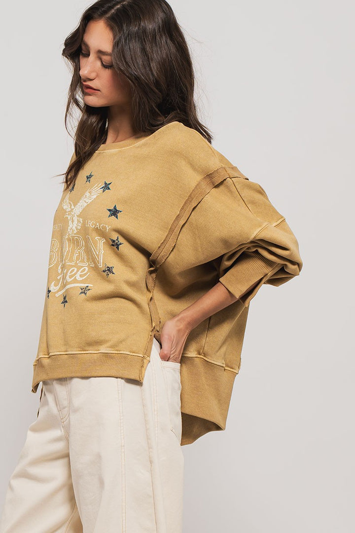 Vintage Western Born Free Boho Casual Top