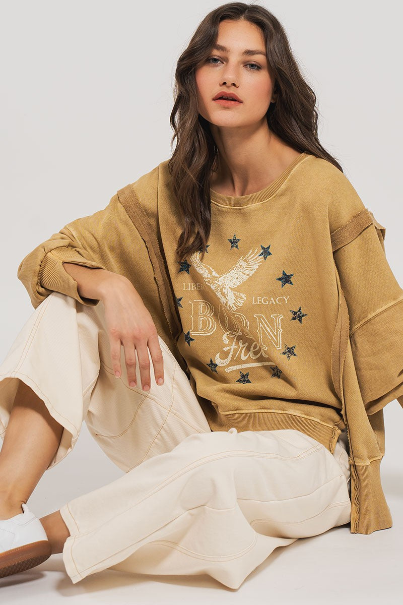 Vintage Western Born Free Boho Casual Top