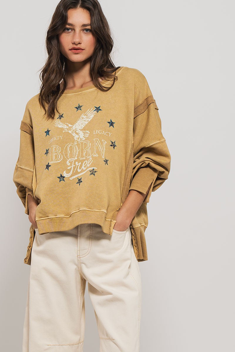 Vintage Western Born Free Boho Casual Top