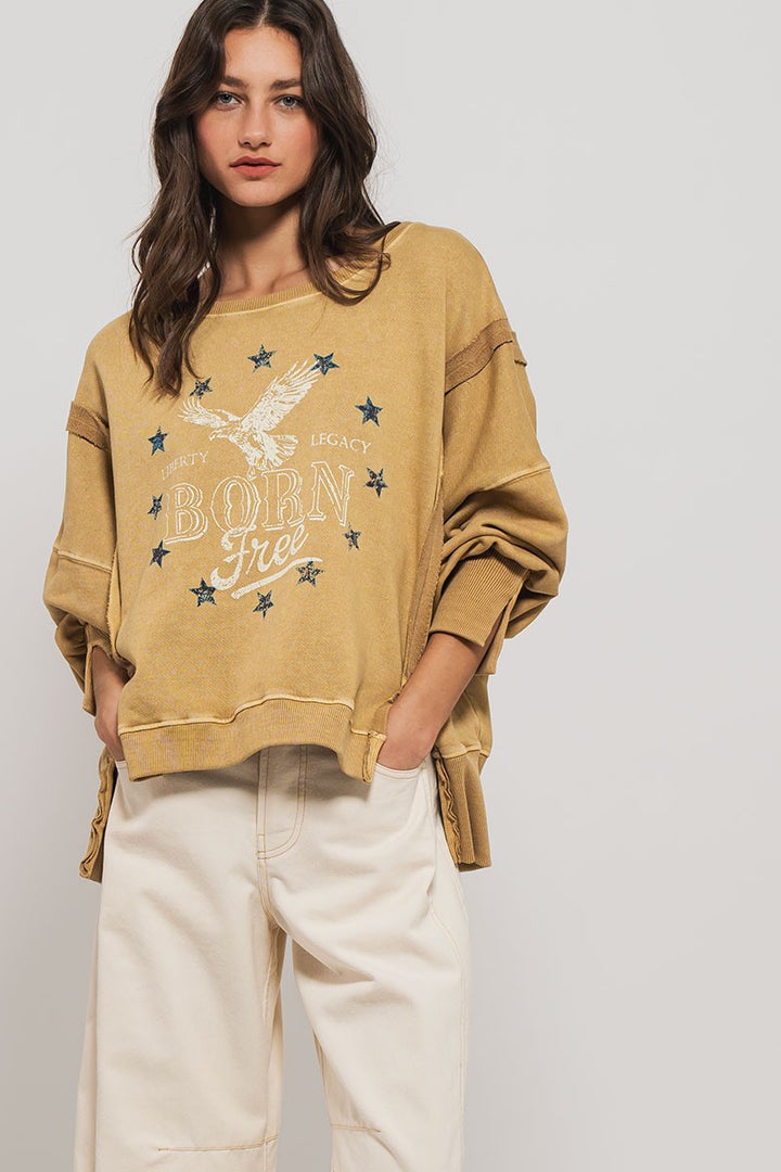 Vintage Western Born Free Boho Casual Top