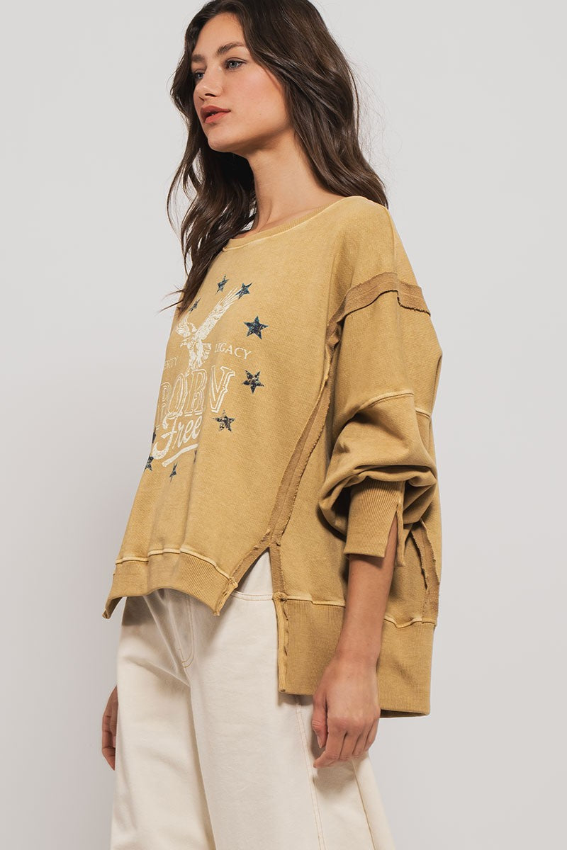 Vintage Western Born Free Boho Casual Top