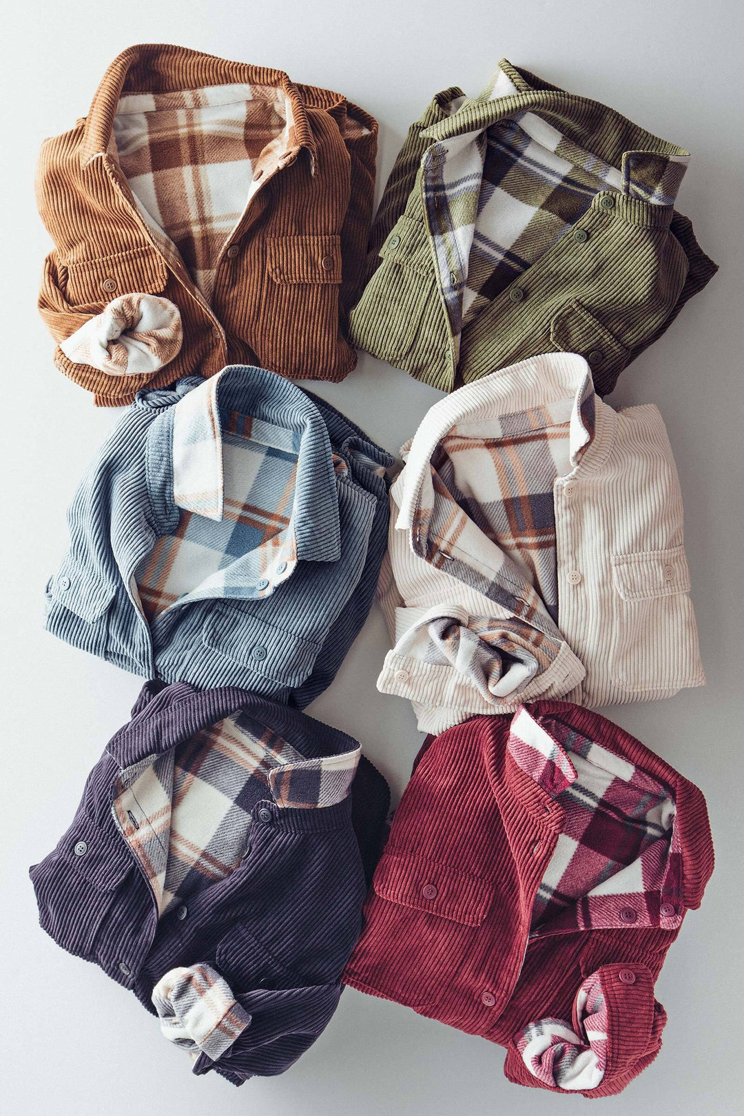 Corduroy and Plaid Flannel Shacket w/Chest Pockets | wholesale outerwear | Trend Notes