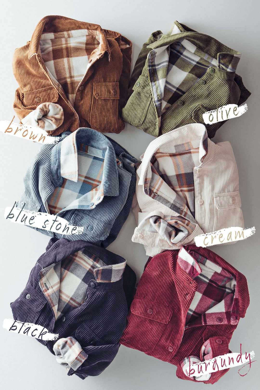 Corduroy and Plaid Flannel Shacket w/Chest Pockets | wholesale outerwear | Trend Notes