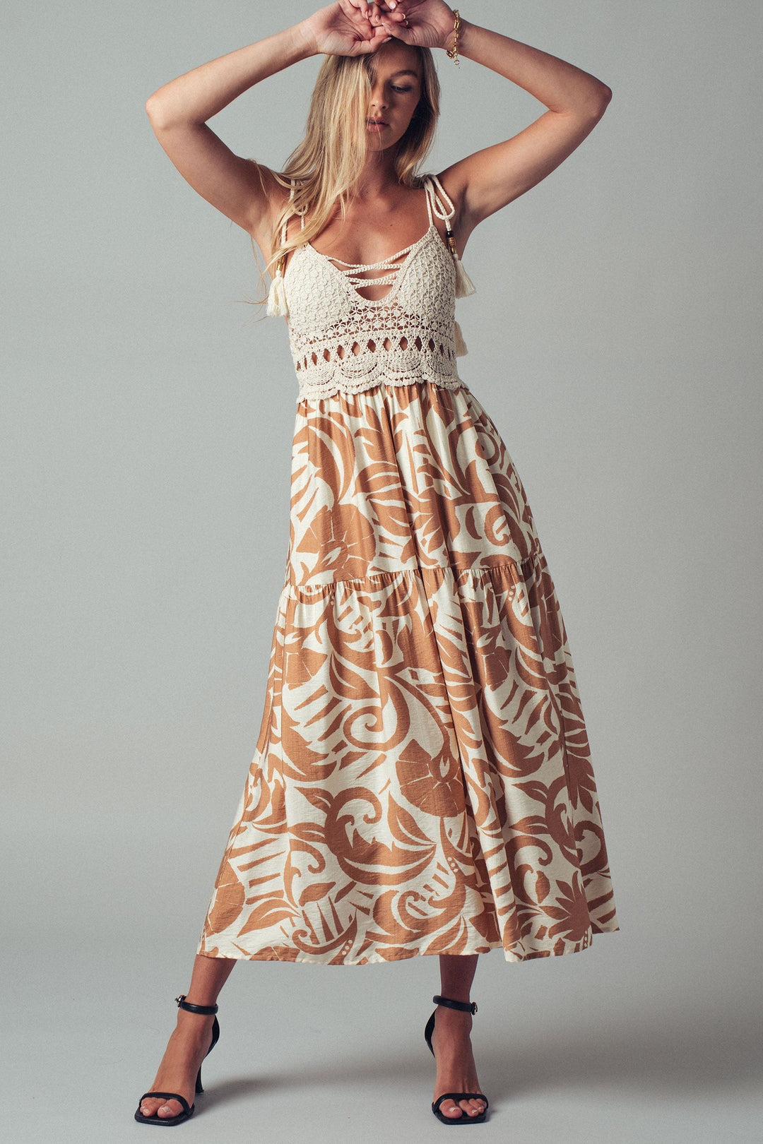Boho Crochet Top Tropical Maxi Dress – Trend Notes