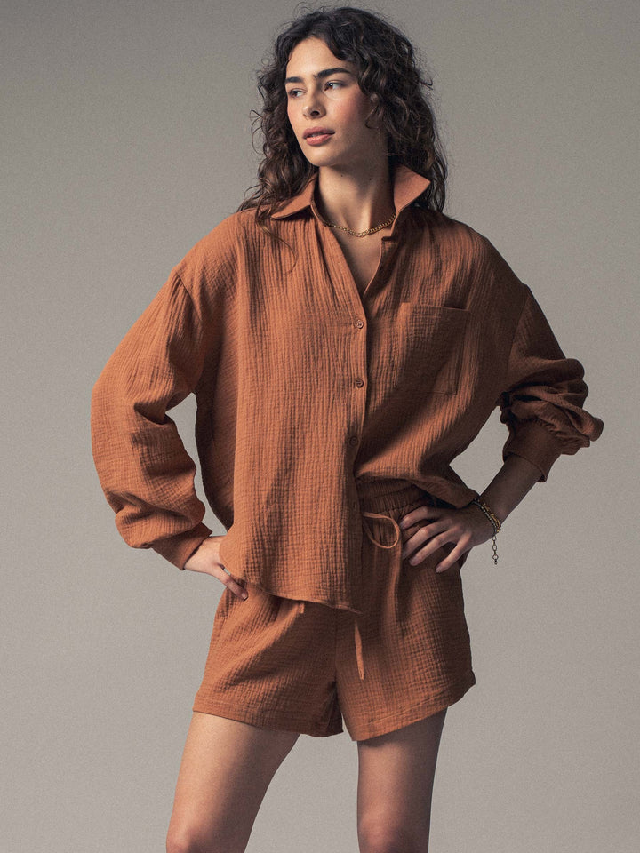 set coastal breeze cotton gauze set - brown (additional view)