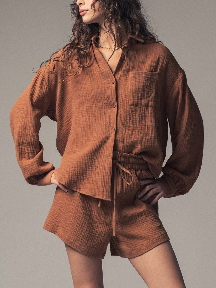 set coastal breeze cotton gauze set - brown (additional view)